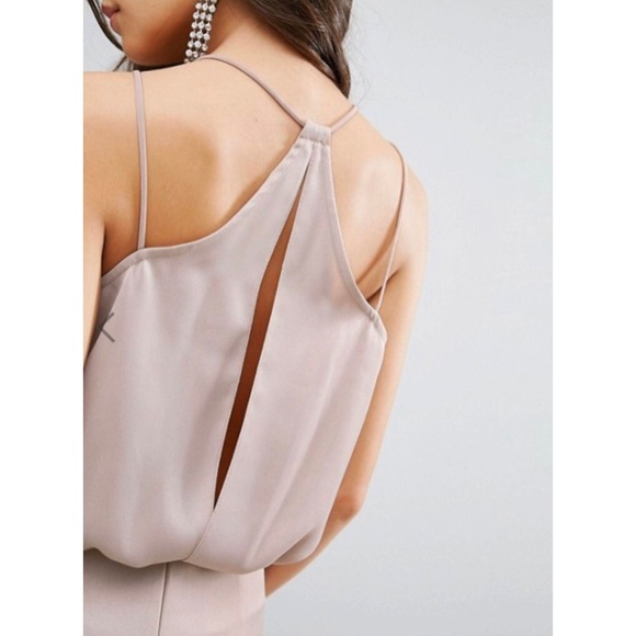 Asos Rose Dust Drape Front Strap Back Maxi Dress - Picture 4 of 9